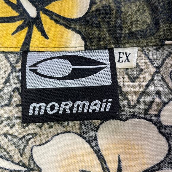 VTG Mormaii Mens Large Hawaiian Shirt Camp Tropical Beach Tiki Dad Floral Beachy - Picture 7 of 8